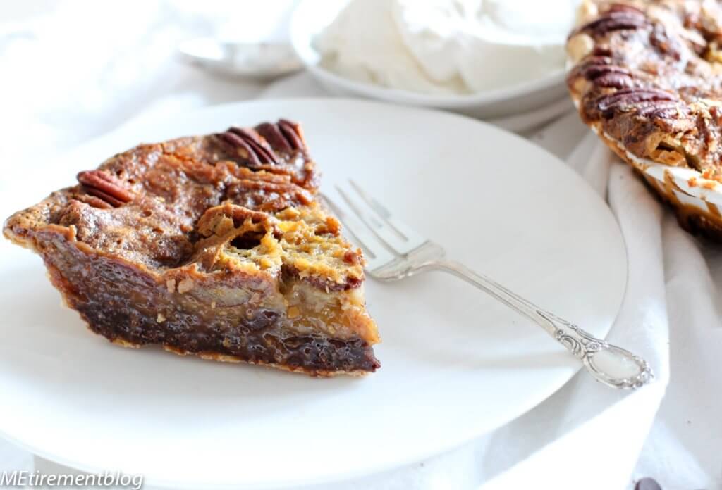 Double Sticky Chocolate Pecan Pie with Bourbon Whipped Cream