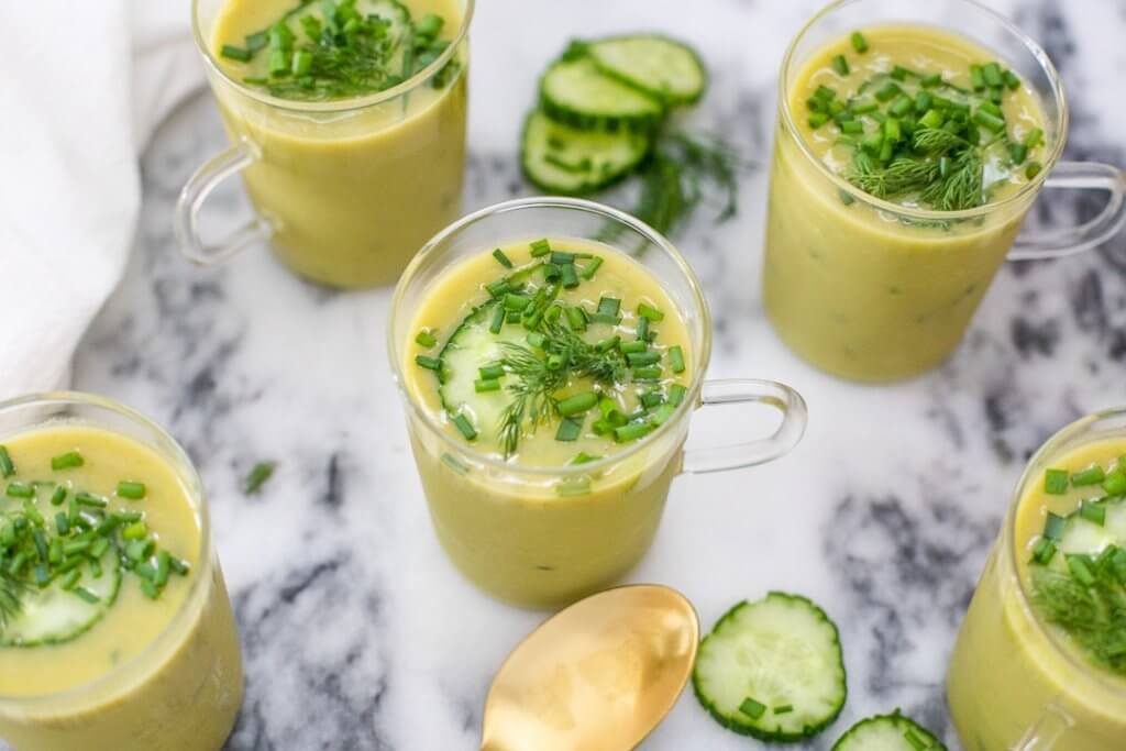Creamy Cucumber Yogurt Soup with Dill