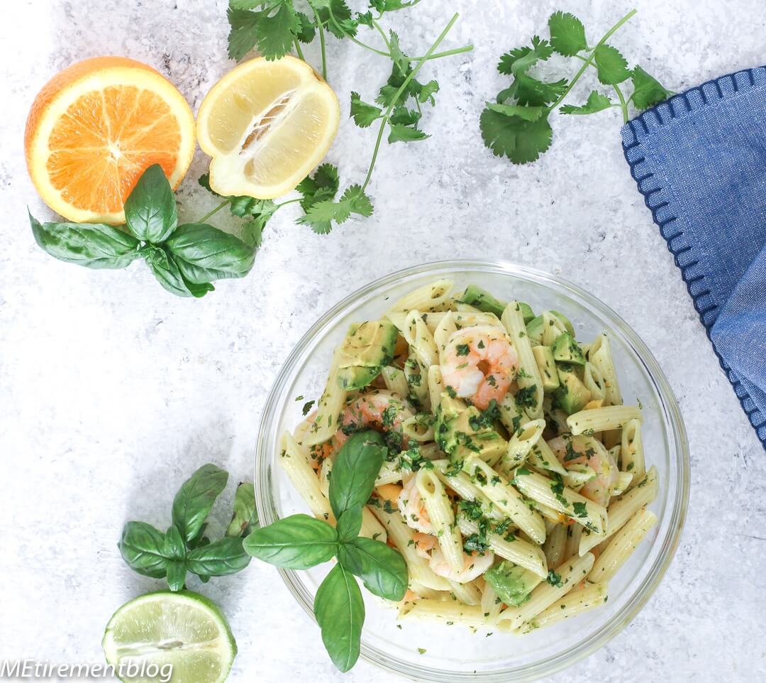 Lemon Basil Shrimp Pasta Salad | MEtirement Blog
