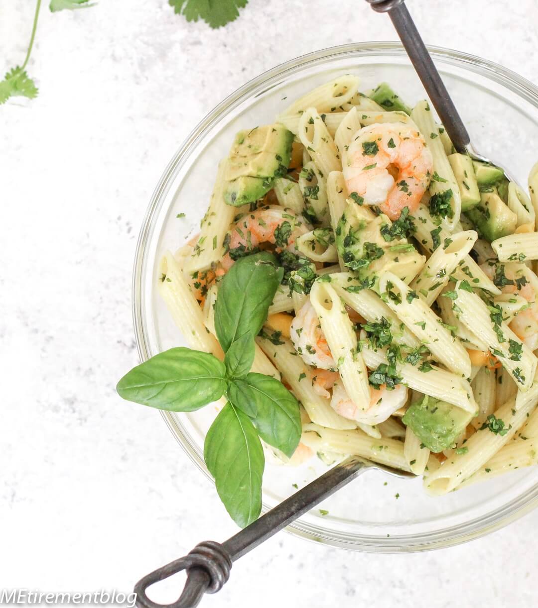 Lemon Basil Shrimp Pasta Salad