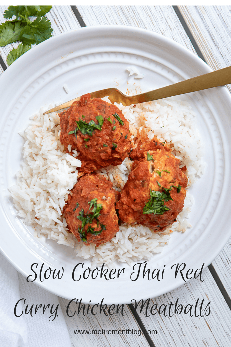 Slow Cooker Thai Red Curry Chicken Meatballs
