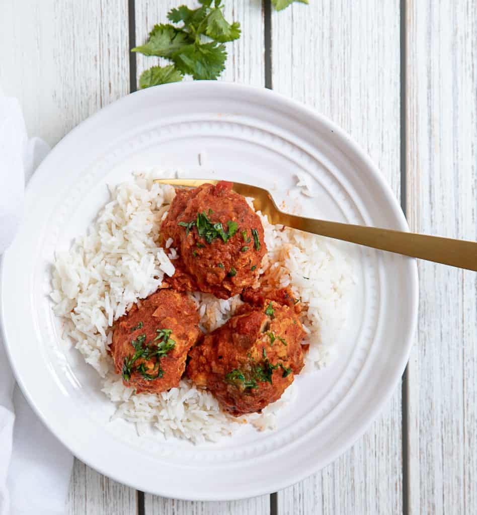 Slow Cooker Thai Red Curry Chicken Meatballs