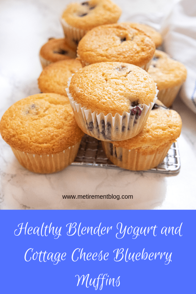 Healthy Blender Cottage Cheese and Yogurt Blueberry Muffins