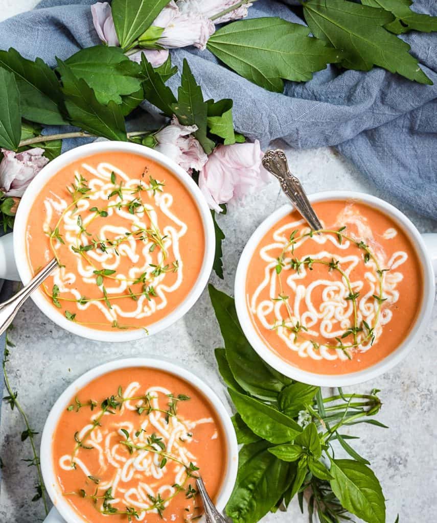 Chilled Healthy Tomato and Yogurt Soup