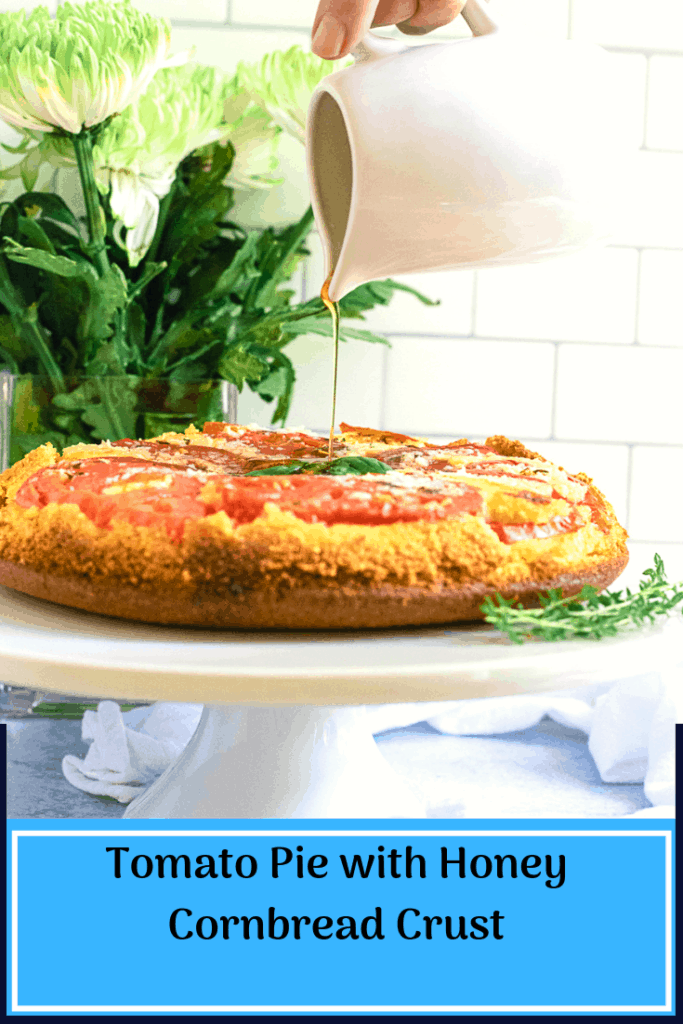 Tomato Pie with Honey Cornbread Crust
